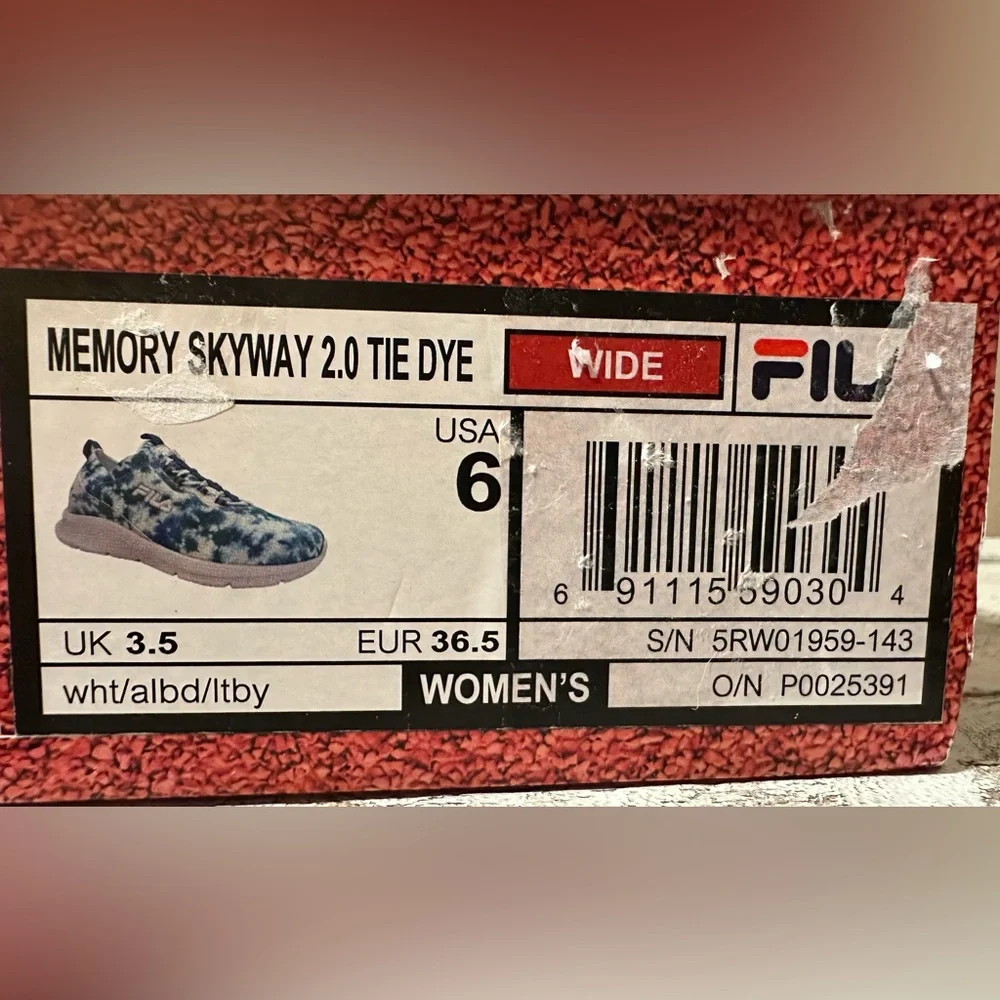 Fila Memory Skyway 2.0 Tie Dye Slip-In Running Shoes - NIB